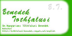 benedek tothfalusi business card